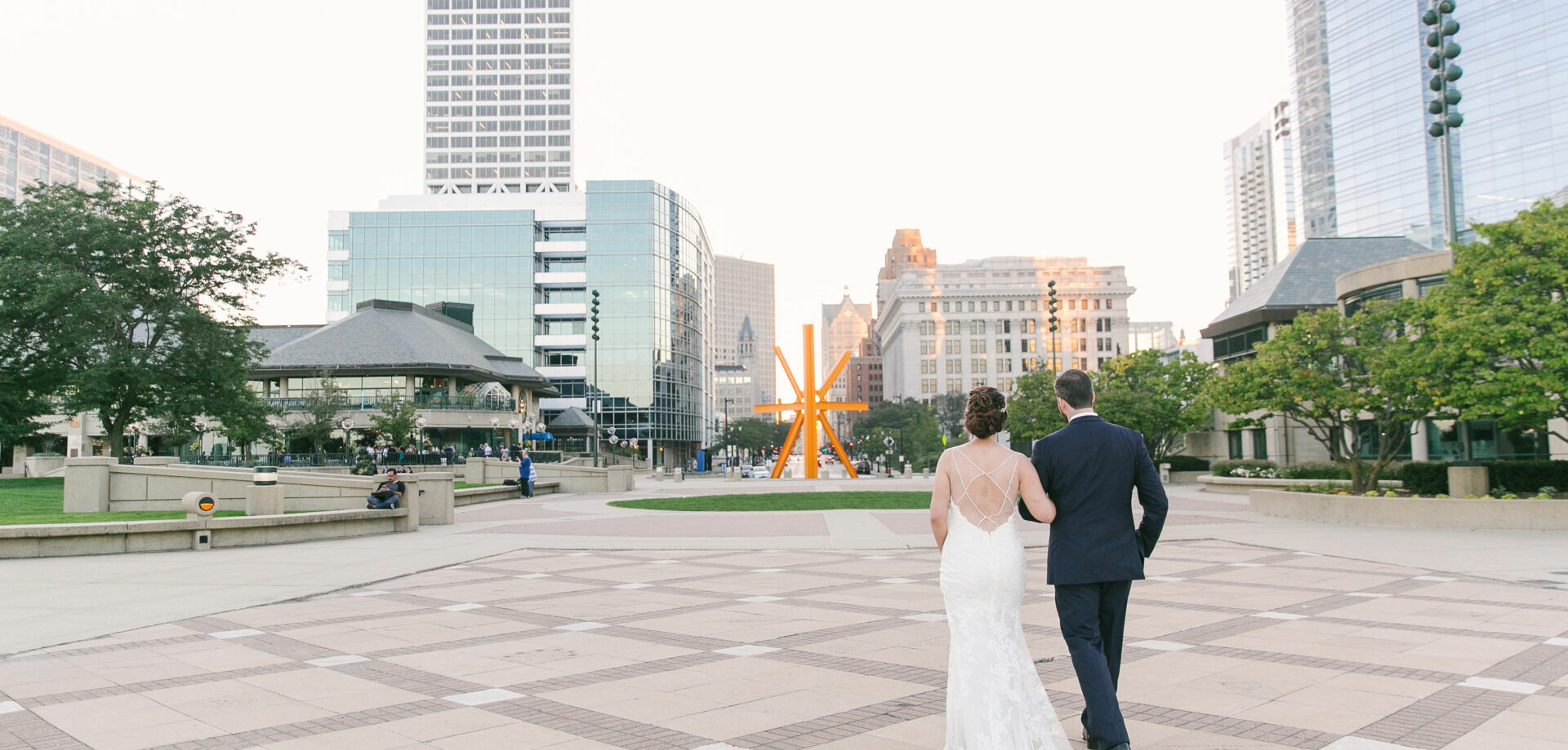 Wedding couple walking to Coast